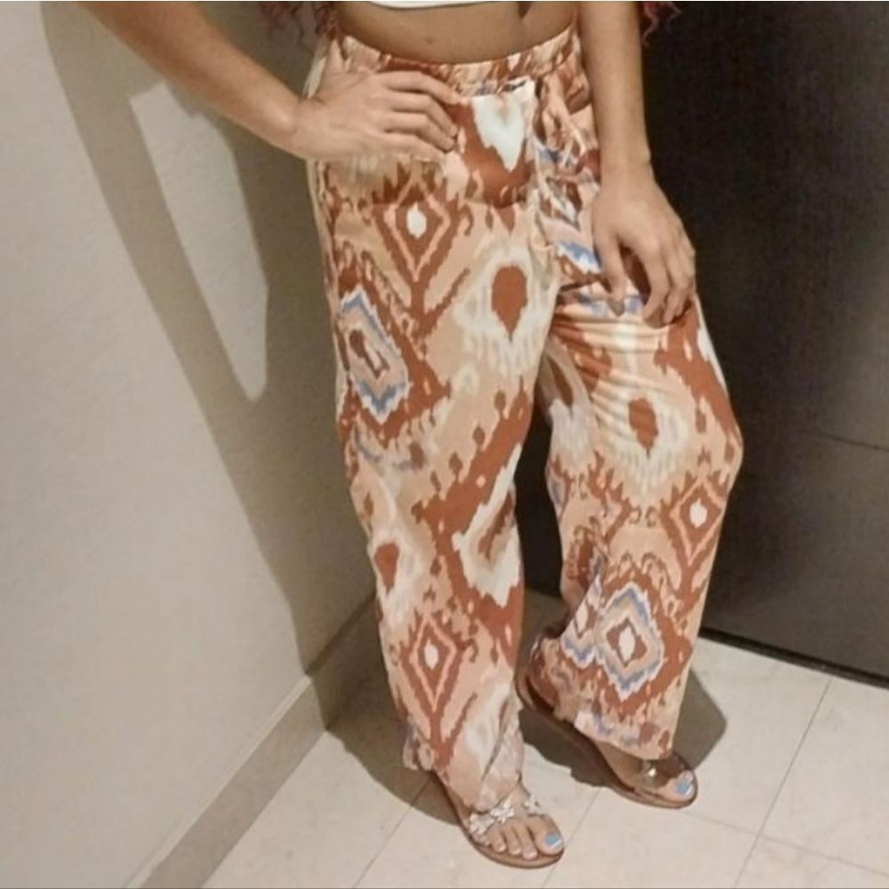 multicolor printed drawstring loose fit casual pa… - image 3